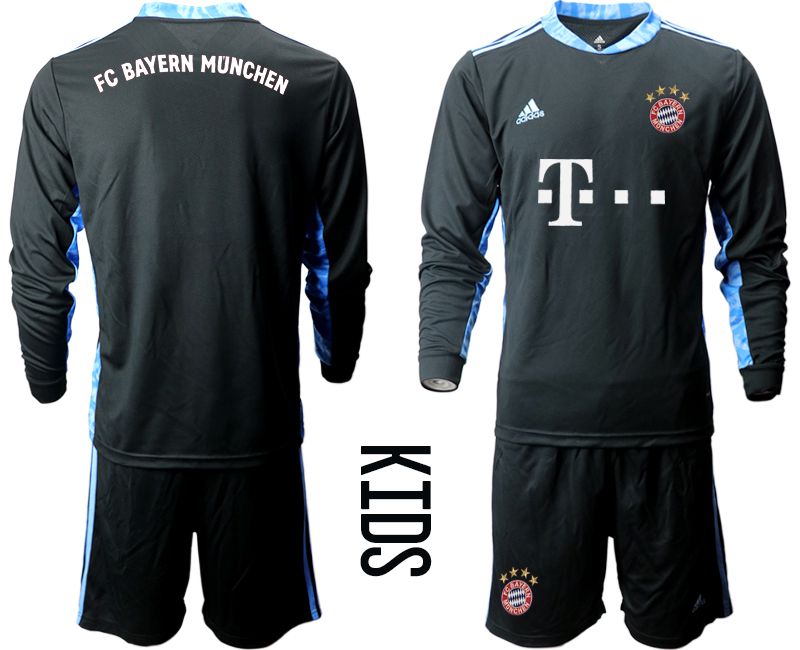 Youth 2020-2021 club Bayern Munich black long sleeve goalkeeper Soccer Jerseys